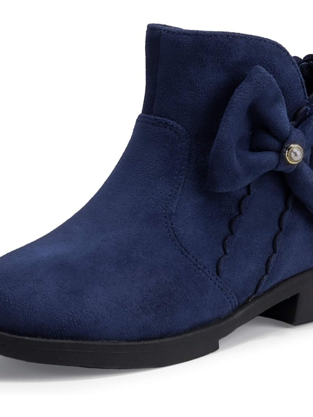 Toddler Girls Ankle Boots Pearls Bow Low Heel Dress Booties